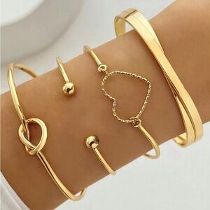Gold Delicate Bracelets Set